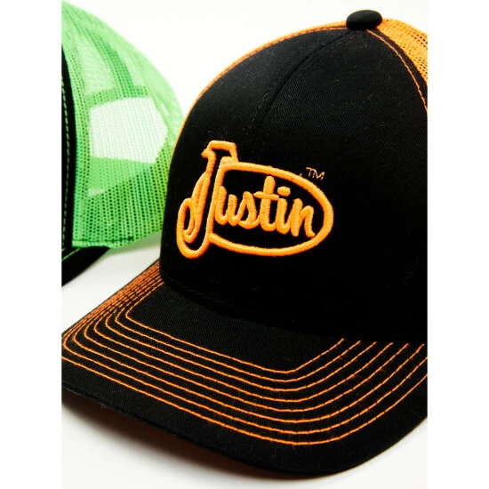 Promo โ Justin Men's Assorted Embroidered Neon Logo Mesh Back Trucker Cap Multi ๐ 4 Promo โ Justin Men's Assorted Embroidered Neon Logo Mesh Back Trucker Cap Multi ๐ - Image 2