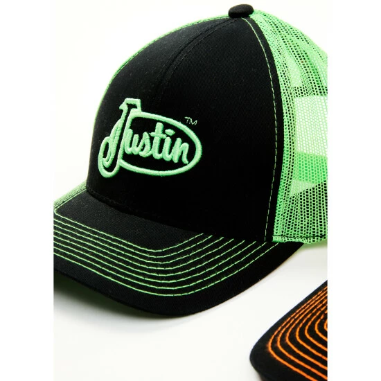 Promo โ Justin Men's Assorted Embroidered Neon Logo Mesh Back Trucker Cap Multi ๐ 5 Promo โ Justin Men's Assorted Embroidered Neon Logo Mesh Back Trucker Cap Multi ๐ - Image 3