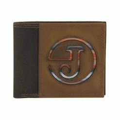 Best deal 🎁 Justin Men's FP Bifold Slim Serape Inlay Leather Wallet Brown 😉