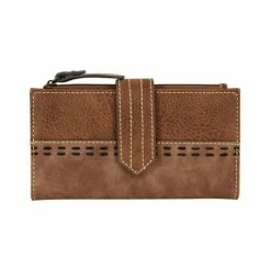 Deals 💯 Justin 👩 Women's Whipstitch Edge Saddle Wallet For None Brown ⌛