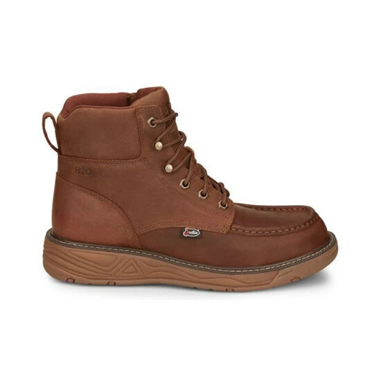 Hot Sale ๐ Justin Men's Rush Waterproof 6" Lace Up Nano Non-Comp Wedge Work ๐ฅพ Boots - Moc Toe Brown ๐ฅ 4 Hot Sale ๐ Justin Men's Rush Waterproof 6" Lace Up Nano Non-Comp Wedge Work ๐ฅพ Boots - Moc Toe Brown ๐ฅ - Image 2
