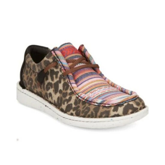 Budget ๐ Justin ๐ฉ Women's Hazer Leopard Serape Print Lace-Up Casual ๐ Shoe - Round Moc Toe ๐ 3 Budget ๐ Justin ๐ฉ Women's Hazer Leopard Serape Print Lace-Up Casual ๐ Shoe - Round Moc Toe ๐