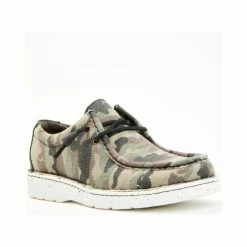 Best Pirce 👍 Justin Men's Hazer Camo Print Casual Lace-Up Slip On 👞 Shoes - Moc Toe Camouflage 🥰