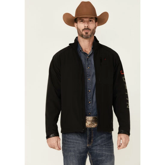 New ๐ Justin Men's Solid Black Stillwater Logo Sleeve Zip-Front Fleece Jacket โจ 3 New ๐ Justin Men's Solid Black Stillwater Logo Sleeve Zip-Front Fleece Jacket โจ