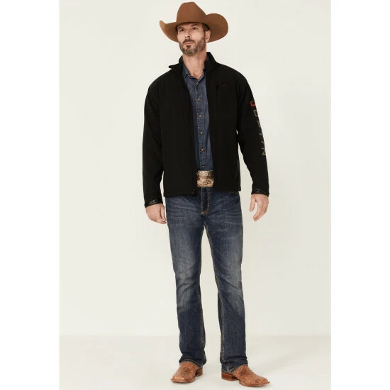 New ๐ Justin Men's Solid Black Stillwater Logo Sleeve Zip-Front Fleece Jacket โจ 4 New ๐ Justin Men's Solid Black Stillwater Logo Sleeve Zip-Front Fleece Jacket โจ - Image 2