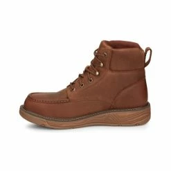 Deals 👏 Justin Men's Rush Waterproof 6" Lace Up Nano Comp Wedge Work 🥾 Boots - Moc Toe Brown 👏 -Justin Shop unnamed file 129