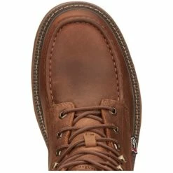 Deals 👏 Justin Men's Rush Waterproof 6" Lace Up Nano Comp Wedge Work 🥾 Boots - Moc Toe Brown 👏 -Justin Shop unnamed file 132
