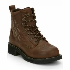 Best reviews of ✨ Justin 👩 Women's Katerina Waterproof Work 🥾 Boots - Steel Toe Brown 🔥