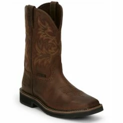 Coupon 💯 Justin Men's Driller Western Work 🥾 Boots - Steel Toe Tan 😀