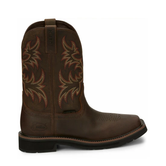 Coupon 💯 Justin Men's Driller Western Work 🥾 Boots - Steel Toe Tan 😀 4 Coupon 💯 Justin Men's Driller Western Work 🥾 Boots - Steel Toe Tan 😀 - Image 2