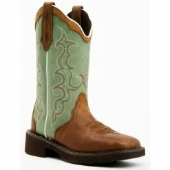 Top 10 ⌛ Justin 👩 Women's Raya Turquoise Western 🥾 Boots - Square Toe Brown 😉