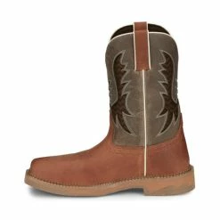 Buy 🌟 Justin Men's Bolt Redwood Pull-On Soft Work 🥾 Boots - Square Toe Brown 🔥 -Justin Shop unnamed file 214