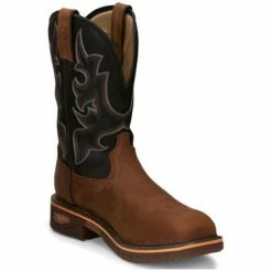 Best deal ⌛ Justin Men's Resistor Western Work 🥾 Boots - Composite Toe Brown 👍