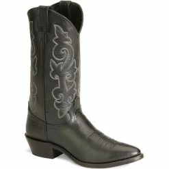 Buy โ Justin Men's London Calfskin Cowboy ๐ฅพ Boots - Medium Toe Black โจ