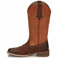 Promo ✔️ Justin 👩 Women's Breakaway Moka Western 🥾 Boots - Broad Square Toe Tan 🌟 -Justin Shop unnamed file 358