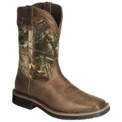 Discount 👏 Justin Men's Stampede Trekker Camo Waterproof 🥾 Boots - Soft Toe Camouflage 🔔