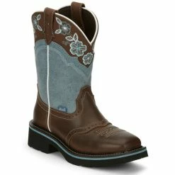 Top 10 💯 Justin 👩 Women's Starlina Western 🥾 Boots - Broad Square Toe Brown 🔥
