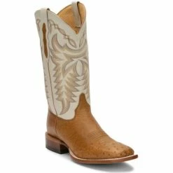 Discount 👍 Justin Men's Pascoe Antique Saddle Western 🥾 Boots - Broad Square Toe Brown 🔔