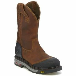 Best Sale 👍 Justin Men's Chestnut Warhawk Waterproof Work 🥾 Boots - Composite Toe ⭐