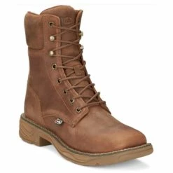Best Pirce 🛒 Justin Men's Rush Lacer Work 🥾 Boots - Soft Toe Tan ✨