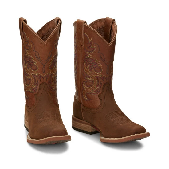 Wholesale ✨ Justin Men's Cowman Cognac Western 🥾 Boots - Broad Square Toe ✨ 10 Wholesale ✨ Justin Men's Cowman Cognac Western 🥾 Boots - Broad Square Toe ✨ - Image 8
