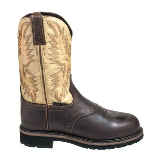 Promo ๐ Justin Men's Superintendent Western Work ๐ฅพ Boots - Steel Toe Brown ๐คฉ 4 Promo ๐ Justin Men's Superintendent Western Work ๐ฅพ Boots - Steel Toe Brown ๐คฉ - Image 2