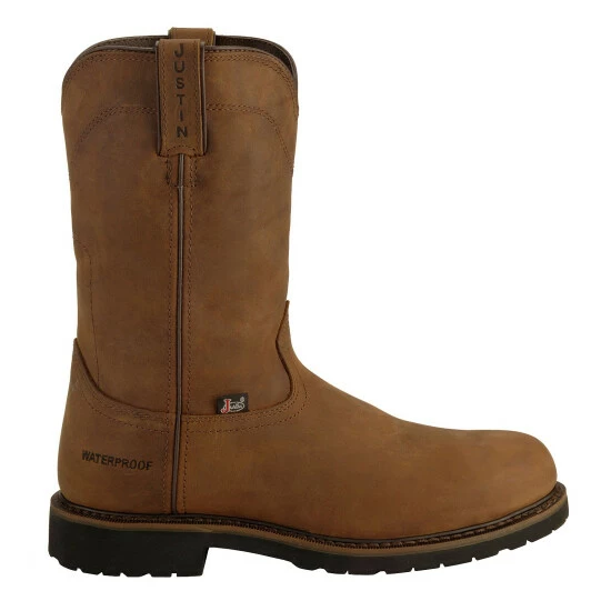 Promo ๐ Justin Men's Drywall Waterproof Pull-On Work ๐ฅพ Boots - Steel Toe Brown ๐ 4 Promo ๐ Justin Men's Drywall Waterproof Pull-On Work ๐ฅพ Boots - Steel Toe Brown ๐ - Image 2