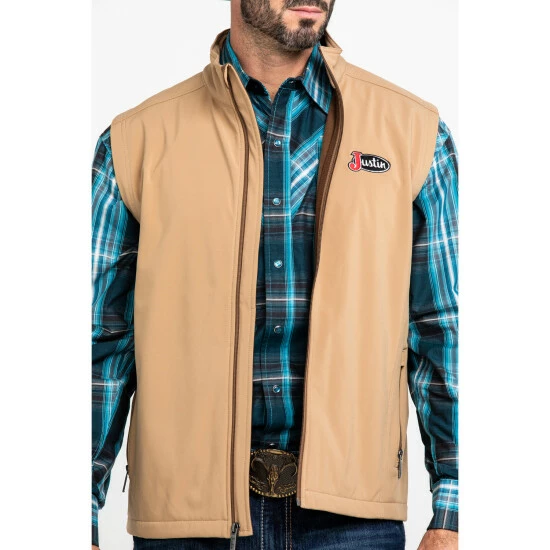 Hot Sale ๐ Justin Men's Khaki Fleece Laminated Vest Beige/khaki ๐ฏ 6 Hot Sale ๐ Justin Men's Khaki Fleece Laminated Vest Beige/khaki ๐ฏ - Image 4