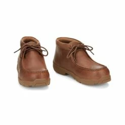 Cheapest ๐งจ Justin Men's Cappie Brown Cowhide Leather Alloy Safety Lace-Up ๐ Shoe - Moc Toe โญ