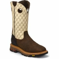 Hot Sale 🥰 Justin Men's Roughneck Electrical Hazard Work 🥾 Boots - Soft Toe Tan 🧨