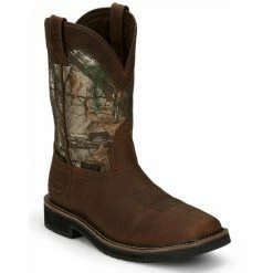 Cheapest 🔥 Justin Men's Trekker Waterproof Western Work 🥾 Boots - Composite Toe Camouflage 😉