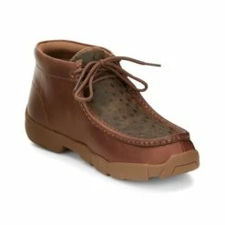 Buy ๐ Justin Men's Cappie Brown Cowhide Leather Ostrich Vamp Casual Lace-Up ๐ Shoe - Moc Toe ๐ฅฐ