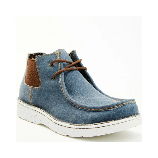 Budget ๐ Justin Men's Hazer Denim Casual Lace-Up Hudson ๐ Shoes - Moc Toe Blue ๐ 3 Budget ๐ Justin Men's Hazer Denim Casual Lace-Up Hudson ๐ Shoes - Moc Toe Blue ๐