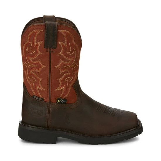 New ๐ Justin Men's Ricochet Waterproof Western Work ๐ฅพ Boots - Composite Toe Met Guard Dark Brown ๐ฅฐ 4 New ๐ Justin Men's Ricochet Waterproof Western Work ๐ฅพ Boots - Composite Toe Met Guard Dark Brown ๐ฅฐ - Image 2