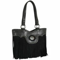 Buy 🎁 Justin 👩 Women's Graphite & Black Fringe Concealed Carry Tote Bag 🎁