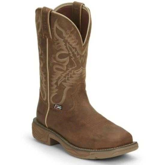 Best deal 👏 Justin 👩 Women's Rush Waterproof Western Work 🥾 Boots - Soft Toe Tan 🤩 3 Best deal 👏 Justin 👩 Women's Rush Waterproof Western Work 🥾 Boots - Soft Toe Tan 🤩