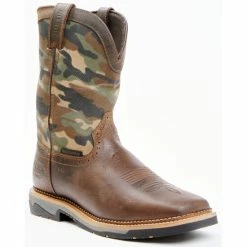 Cheapest ๐ Justin Men's Bolt Waterproof Western Work ๐ฅพ Boots - Square Toe Tan โ๏ธ