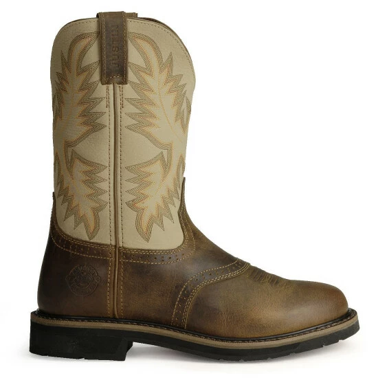 Cheapest ๐งจ Justin Men's Stampede Superintendent Creme Work ๐ฅพ Boots - Steel Toe Brown โ 4 Cheapest ๐งจ Justin Men's Stampede Superintendent Creme Work ๐ฅพ Boots - Steel Toe Brown โ - Image 2