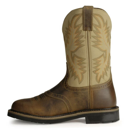 Cheapest ๐งจ Justin Men's Stampede Superintendent Creme Work ๐ฅพ Boots - Steel Toe Brown โ 5 Cheapest ๐งจ Justin Men's Stampede Superintendent Creme Work ๐ฅพ Boots - Steel Toe Brown โ - Image 3