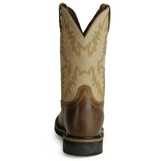Cheapest ๐งจ Justin Men's Stampede Superintendent Creme Work ๐ฅพ Boots - Steel Toe Brown โ 9 Cheapest ๐งจ Justin Men's Stampede Superintendent Creme Work ๐ฅพ Boots - Steel Toe Brown โ - Image 7