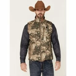 Cheapest ๐ Justin Men's Camo Print Austin Zip-Front Fleece Vest Camouflage ๐ฅ