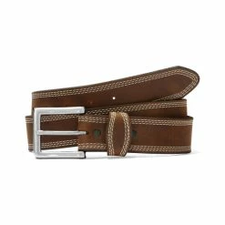 Best reviews of 😉 Justin Men's Triple Stitch Border Classic Belt Brown 😀