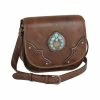 Discount 👍 Justin 👩 Women's Turquoise Naja Concho Squash Blossom Brown Saddle Bag 👏 -Justin Shop unnamed file 682