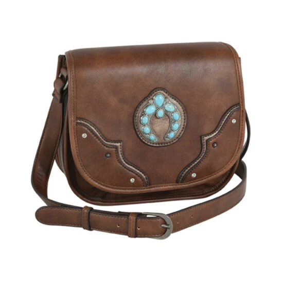 Discount ๐ Justin ๐ฉ Women's Turquoise Naja Concho Squash Blossom Brown Saddle Bag ๐ 3 Discount ๐ Justin ๐ฉ Women's Turquoise Naja Concho Squash Blossom Brown Saddle Bag ๐
