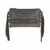 Promo 👍 Justin 👩 Women's Brown Washed Tooled Turquoise Fringe Clutch Purse Black 👏