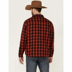 Deals 🎉 Justin Men's Red Buffalo Jackson Plaid Long Sleeve Snap 👕 Shirt Jacket 😍 -Justin Shop unnamed file 714