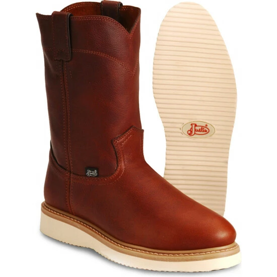 Buy ❤️ Justin Men's Axe Electrical Hazard Light Duty Pull-On Work 🥾 Boots - Steel Toe Tan 💯 4 Buy ❤️ Justin Men's Axe Electrical Hazard Light Duty Pull-On Work 🥾 Boots - Steel Toe Tan 💯 - Image 2