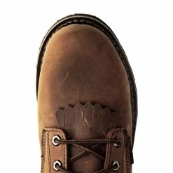 Hot Sale 😍 Justin Men's Pulley Waterproof MetGuard 8" Lace-Up Work 🥾 Boots - Composite Toe Brown 🤩 -Justin Shop unnamed file 745