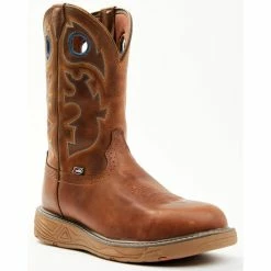 Justin Shop 16 New ๐ฅ Justin Men's Rush Barley H20 Pull-On Work ๐ฅพ Boots - Round Soft Toe Beige/khaki ๐