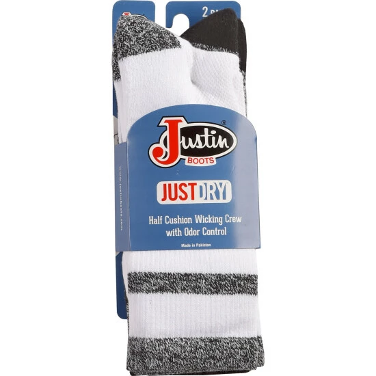 Promo 🔥 Justin Men's JUSTDRY Half Cushion 2-Pair 🧦 Socks Black ⌛ 4 Promo 🔥 Justin Men's JUSTDRY Half Cushion 2-Pair 🧦 Socks Black ⌛ - Image 2